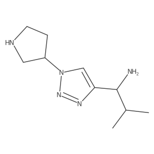 2-methyl-1-[1-(pyrrolidin-3-yl)-1H-1,2,3-triazol-4-yl]propan-1-amine结构式
