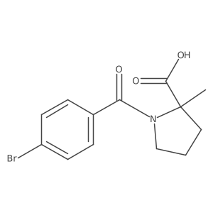 (2S)-1-[(4-Bromophenyl)carbonyl]-2-methylpyrrolidine-2-carboxylic acid结构式