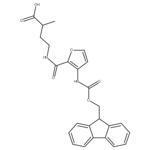 4-{[3-({[(9H-fluoren-9-yl)methoxy]carbonyl}amino)furan-2-yl]formamido}-2-methylbutanoic acid结构式
