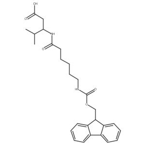 3-[6-({[(9H-fluoren-9-yl)methoxy]carbonyl}amino)hexanamido]-4-methylpentanoic acid Structure
