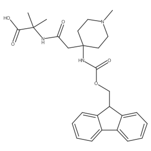2-{2-[4-({[(9H-fluoren-9-yl)methoxy]carbonyl}amino)-1-methylpiperidin-4-yl]acetamido}-2-methylpropanoic acid结构式