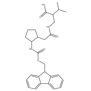 2-({2-[2-({[(9H-fluoren-9-yl)methoxy]carbonyl}amino)cyclopentyl]acetamido}methyl)-3-methylbutanoic acid Structure