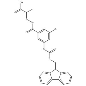 2-({[3-bromo-5-({[(9H-fluoren-9-yl)methoxy]carbonyl}amino)phenyl]formamido}oxy)propanoic acid Structure