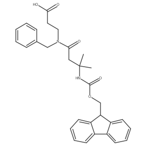 3-[N-benzyl-3-({[(9H-fluoren-9-yl)methoxy]carbonyl}amino)-3-methylbutanamido]propanoic acid Structure