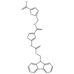 2-({[2-({[(9H-fluoren-9-yl)methoxy]carbonyl}amino)-1,3-thiazol-4-yl]formamido}methyl)-1,3-thiazole-5-carboxylic acid结构式