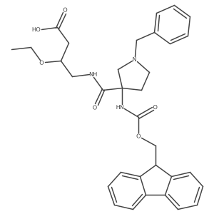 4-{[1-benzyl-3-({[(9H-fluoren-9-yl)methoxy]carbonyl}amino)pyrrolidin-3-yl]formamido}-3-ethoxybutanoic acid结构式