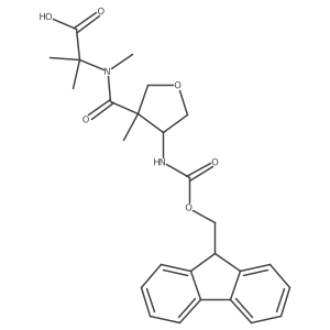 2-{1-[4-({[(9H-fluoren-9-yl)methoxy]carbonyl}amino)-3-methyloxolan-3-yl]-N-methylformamido}-2-methylpropanoic acid结构式