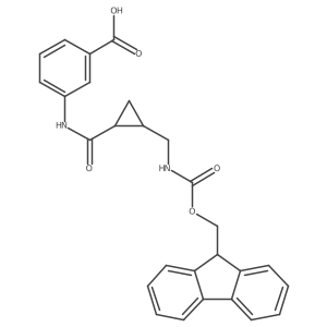 3-{2-[({[(9H-fluoren-9-yl)methoxy]carbonyl}amino)methyl]cyclopropaneamido}benzoic acid结构式