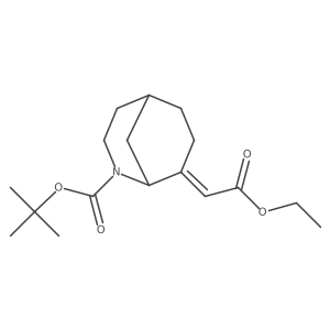 tert-butyl (8Z)-8-(2-ethoxy-2-oxoethylidene)-2-azabicyclo[3.3.1]nonane-2-carboxylate Structure