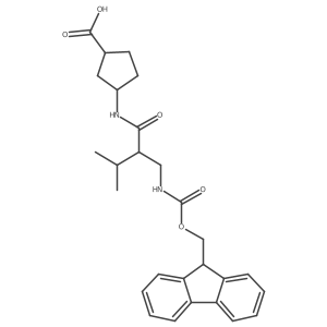 rac-(1R,3S)-3-{2-[({[(9H-fluoren-9-yl)methoxy]carbonyl}amino)methyl]-3-methylbutanamido}cyclopentane-1-carboxylic acid Structure