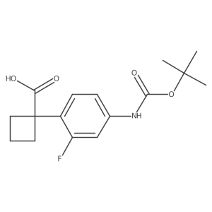1-(4-{[(Tert-butoxy)carbonyl]amino}-2-fluorophenyl)cyclobutane-1-carboxylic acid结构式