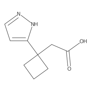 2-[1-(1H-pyrazol-3-yl)cyclobutyl]acetic acid Structure