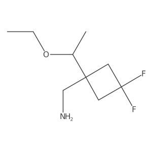 [1-(1-Ethoxyethyl)-3,3-difluorocyclobutyl]methanamine结构式