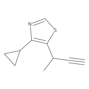 5-(But-3-yn-2-yl)-4-cyclopropyl-1,3-thiazole结构式