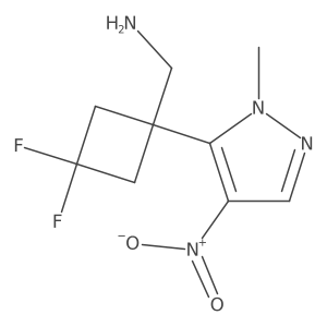 [3,3-difluoro-1-(1-methyl-4-nitro-1H-pyrazol-5-yl)cyclobutyl]methanamine结构式