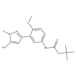 tert-butyl N-[3-(5-amino-1-methyl-1H-pyrazol-3-yl)-4-methoxyphenyl]carbamate结构式