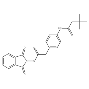 1,3-dioxo-2,3-dihydro-1H-isoindol-2-yl 2-[4-(3,3-dimethylbutanamido)phenyl]acetate结构式