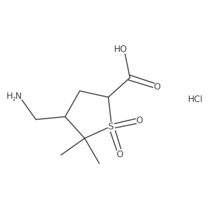 4-(Aminomethyl)-5,5-dimethyl-1,1-dioxothiolane-2-carboxylic acid;hydrochloride Structure