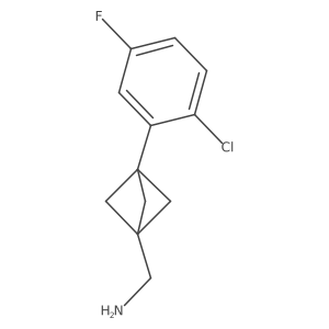 [3-(2-Chloro-5-fluorophenyl)-1-bicyclo[1.1.1]pentanyl]methanamine结构式