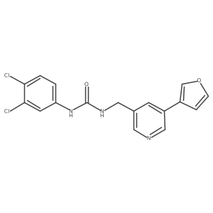 3-(3,4-Dichlorophenyl)-1-{[5-(furan-3-yl)pyridin-3-yl]methyl}urea结构式