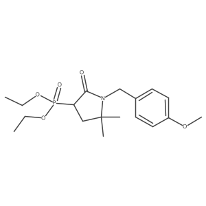 3-Diethoxyphosphoryl-1-[(4-methoxyphenyl)methyl]-5,5-dimethyl-pyrrolidin-2-one结构式