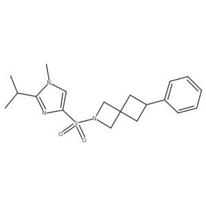 2-{[1-methyl-2-(propan-2-yl)-1H-imidazol-4-yl]sulfonyl}-6-phenyl-2-azaspiro[3.3]heptane结构式