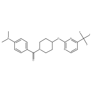N,N-dimethyl-4-(4-{[4-(trifluoromethyl)pyrimidin-2-yl]oxy}piperidine-1-carbonyl)aniline Structure