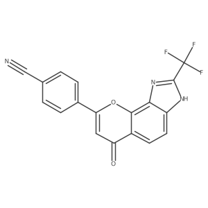 4-[6-oxo-2-(trifluoromethyl)-3H-pyrano[2,3-e]benzimidazol-8-yl]benzonitrile结构式