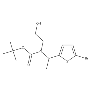 tert-butyl N-[1-(5-bromothiophen-2-yl)ethyl]-N-(2-hydroxyethyl)carbamate Structure
