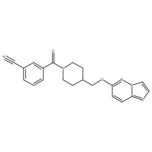 3-[4-({Imidazo[1,2-b]pyridazin-6-yloxy}methyl)piperidine-1-carbonyl]benzonitrile Structure