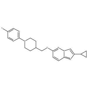 2-{4-[({2-Cyclopropylimidazo[1,2-b]pyridazin-6-yl}oxy)methyl]piperidin-1-yl}-5-fluoropyrimidine Structure