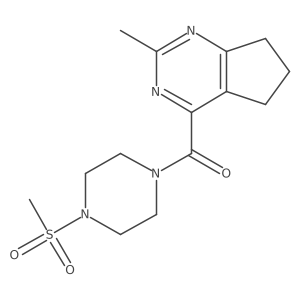 1-methanesulfonyl-4-{2-methyl-5H,6H,7H-cyclopenta[d]pyrimidine-4-carbonyl}piperazine结构式