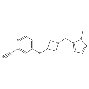 4-({1-[(1-methyl-1H-imidazol-5-yl)methyl]azetidin-3-yl}oxy)pyridine-2-carbonitrile结构式