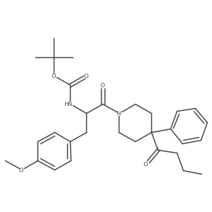 (R)-tert-butyl1-(4-butyryl-4-phenylpiperidin-1-yl)-3-(4-methoxyphenyl)-1-oxopropan-2-ylcarbamate Structure