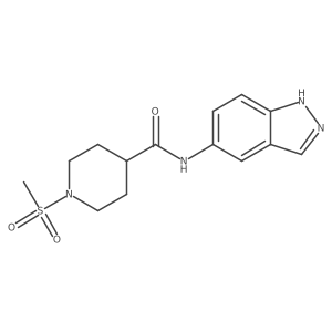 N-(1H-indazol-5-yl)-1-(methylsulfonyl)-4-piperidinecarboxamide结构式