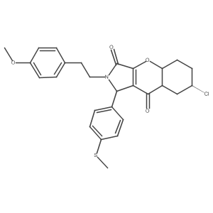 7-chloro-2-[2-(4-methoxyphenyl)ethyl]-1-(4-methylsulfanylphenyl)-4a,5,6,7,8,8a-hexahydro-1H-chromeno[2,3-c]pyrrole-3,9-dione结构式