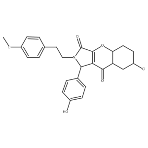 7-chloro-1-(4-hydroxyphenyl)-2-[2-(4-methoxyphenyl)ethyl]-4a,5,6,7,8,8a-hexahydro-1H-chromeno[2,3-c]pyrrole-3,9-dione Structure