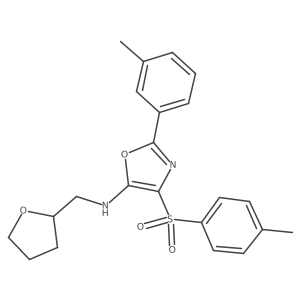 N-((tetrahydrofuran-2-yl)methyl)-2-(m-tolyl)-4-tosyloxazol-5-amine Structure