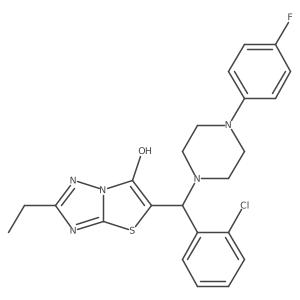 5-((2-Chlorophenyl)(4-(4-fluorophenyl)piperazin-1-yl)methyl)-2-ethylthiazolo[3,2-b][1,2,4]triazol-6-ol Structure