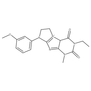 2-ethyl-6-(3-methoxyphenyl)-4-methyl-8,9a-dihydro-7H-purino[7,8-a]imidazol-9-ium-1,3-dione结构式