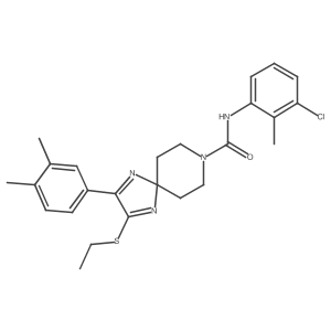 N-(3-chloro-2-methylphenyl)-2-(3,4-dimethylphenyl)-3-(ethylthio)-1,4,8-triazaspiro[4.5]deca-1,3-diene-8-carboxamide结构式