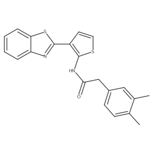 N-(3-(benzo[d]thiazol-2-yl)thiophen-2-yl)-2-(3,4-dimethylphenyl)acetamide结构式