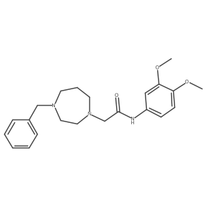 1H-1,4-Diazepine-1-acetamide, N-(3,4-dimethoxyphenyl)hexahydro-4-(phenylmethyl)- Structure