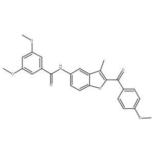 3,5-dimethoxy-N-[2-(4-methoxybenzoyl)-3-methyl-1-benzofuran-5-yl]benzamide结构式