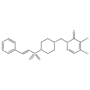 4,5-Dichloro-2-{[4-(2-phenylethenesulfonyl)piperazin-1-yl]methyl}-2,3-dihydropyridazin-3-one Structure