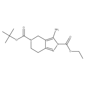3-amino-6,7-dihydro-4H-pyrazolo[4,3-c]pyridine-2,5-dicarboxylic acid 5-tert-butyl ester 2-ethyl ester结构式