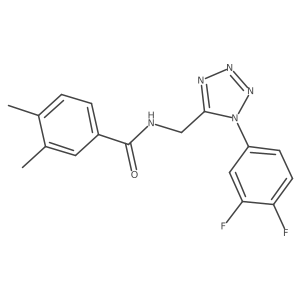 N-((1-(3,4-difluorophenyl)-1H-tetrazol-5-yl)methyl)-3,4-dimethylbenzamide结构式
