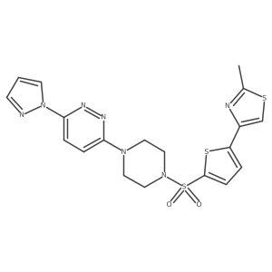 4-(5-((4-(6-(1H-pyrazol-1-yl)pyridazin-3-yl)piperazin-1-yl)sulfonyl)thiophen-2-yl)-2-methylthiazole结构式