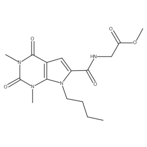 methyl 2-(7-butyl-1,3-dimethyl-2,4-dioxo-2,3,4,7-tetrahydro-1H-pyrrolo[2,3-d]pyrimidine-6-carboxamido)acetate Structure