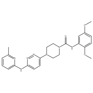N-(2,5-dimethoxyphenyl)-4-(6-((6-methylpyridin-2-yl)amino)pyridazin-3-yl)piperazine-1-carboxamide结构式